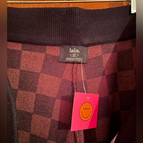 Dressed in Lala - Cropped Sweater and Pants - Checkered Knit Set - Plus Size 2x - Picture 6 of 6